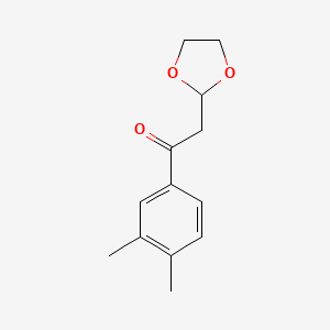 molecular formula C13H16O3 B1400388 1-(3,4-Dimethyl-phenyl)-2-(1,3-dioxolan-2-yl)-ethanone CAS No. 1263365-63-4