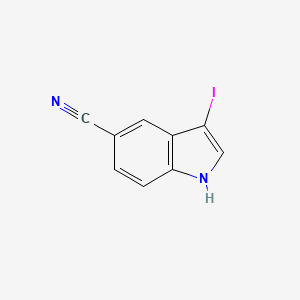 molecular formula C9H5IN2 B1400401 3-碘-1H-吲哚-5-碳腈 CAS No. 1092114-59-4