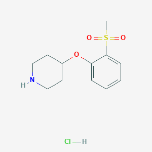 molecular formula C12H18ClNO3S B1400402 4-(2-(Methylsulfonyl)phenoxy)piperidine hydrochloride CAS No. 950649-13-5