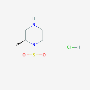 molecular formula C6H15ClN2O2S B1400405 (2R)-1-Methanesulfonyl-2-methylpiperazine hydrochloride CAS No. 1032757-87-1