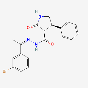 (3S,4R)-N-[(Z)-1-(3-bromophenyl)ethylideneamino]-2-oxo-4-phenylpyrrolidine-3-carboxamide