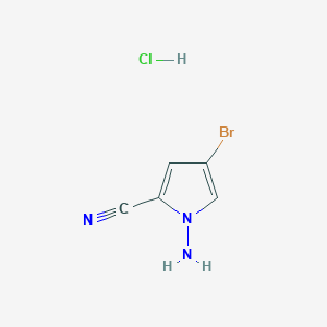 molecular formula C5H5BrClN3 B1400411 1-Amino-4-bromo-1H-pyrrole-2-carbonitrile hydrochloride CAS No. 937047-05-7
