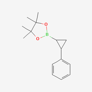 molecular formula C15H21BO2 B1400425 4,4,5,5-四甲基-2-(2-苯基环丙基)-1,3,2-二氧杂硼环 CAS No. 749885-71-0