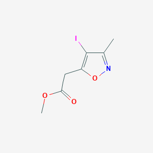 B1400429 (4-Iodo-3-methylisoxazol-5-yl)acetic acid methyl ester CAS No. 1356600-44-6