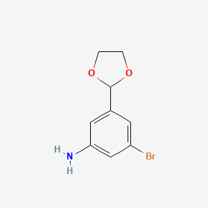 B1400433 3-Bromo-5-[1,3]dioxolan-2-yl-phenylamine CAS No. 936844-19-8