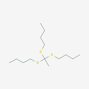 molecular formula C14H30S3 B14004412 1-[1,1-Bis(butylsulfanyl)ethylsulfanyl]butane CAS No. 39141-41-8