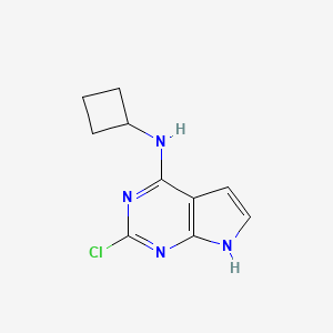 molecular formula C10H11ClN4 B1400443 2-氯-N-环丁基-7H-吡咯并[2,3-d]嘧啶-4-胺 CAS No. 934600-48-3
