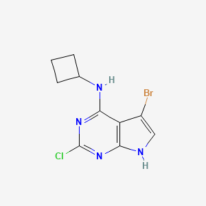 molecular formula C10H10BrClN4 B1400444 5-溴-2-氯-N-环丁基-7H-吡咯并[2,3-d]嘧啶-4-胺 CAS No. 1192711-67-3