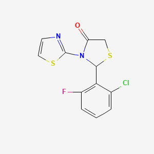 4-Thiazolidinone, 2-(2-chloro-6-fluorophenyl)-3-(2-thiazolyl)-