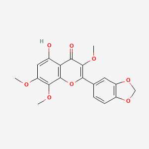 molecular formula C19H16O8 B14004498 5-Hydroxy-3,7,8-trimethoxy-3',4'-methylenedioxyflavone CAS No. 54087-33-1