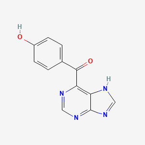 molecular formula C12H8N4O2 B14004506 (4-hydroxyphenyl)-(7H-purin-6-yl)methanone CAS No. 91330-62-0