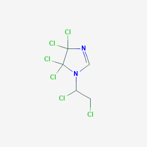 molecular formula C5H4Cl6N2 B14004516 4,4,5,5-Tetrachloro-1-(1,2-dichloroethyl)imidazole CAS No. 5214-74-4