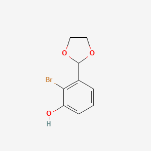molecular formula C9H9BrO3 B1400453 2-Bromo-3-(1,3-dioxolan-2-yl)phenol CAS No. 1160182-45-5