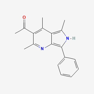 molecular formula C18H18N2O B14004535 Ethanone, 1-(2,4,5-trimethyl-7-phenyl-6H-pyrrolo(3,4-b)pyridin-3-yl)- CAS No. 57435-62-8