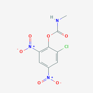 molecular formula C8H6ClN3O6 B14004557 2-Chloro-4,6-dinitrophenyl methylcarbamate CAS No. 2486-28-4