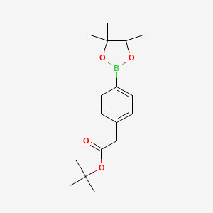 molecular formula C18H27BO4 B1400456 叔丁基 2-(4-(4,4,5,5-四甲基-1,3,2-二氧杂硼环-2-基)苯基)乙酸酯 CAS No. 1166831-37-3