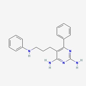 molecular formula C19H21N5 B14004569 5-(3-Anilinopropyl)-6-phenylpyrimidine-2,4-diamine CAS No. 2211-01-0