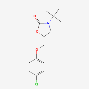 molecular formula C14H18ClNO3 B14004619 3-Tert-butyl-5-[(4-chlorophenoxy)methyl]-1,3-oxazolidin-2-one CAS No. 74659-99-7