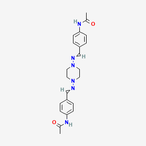 N-[4-[[4-[(4-acetamidophenyl)methylideneamino]piperazin-1-yl]iminomethyl]phenyl]acetamide