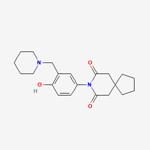 molecular formula C21H28N2O3 B14004644 8-{4-Hydroxy-3-[(piperidin-1-yl)methyl]phenyl}-8-azaspiro[4.5]decane-7,9-dione CAS No. 71471-54-0