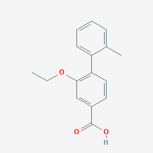 molecular formula C16H16O3 B1400469 2-Ethoxy-2'-methyl-[1,1'-biphenyl]-4-carboxylic acid CAS No. 1243559-22-9