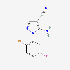 molecular formula C10H6BrFN4 B1400470 5-Amino-1-(2-bromo-5-fluorophenyl)-1H-pyrazole-4-carbonitrile CAS No. 1159678-45-1