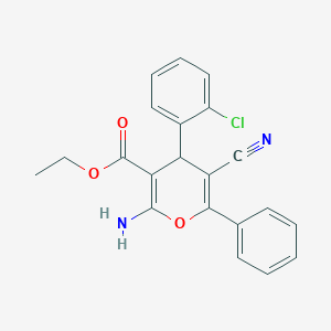 ethyl 2-amino-4-(2-chlorophenyl)-5-cyano-6-phenyl-4H-pyran-3-carboxylate