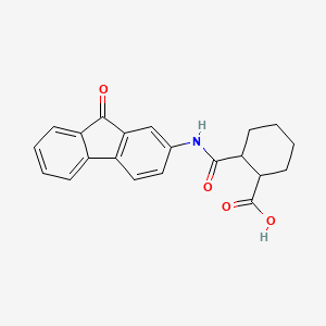 molecular formula C21H19NO4 B14004715 2-[(9-Oxofluoren-2-yl)carbamoyl]cyclohexane-1-carboxylic acid CAS No. 6341-15-7