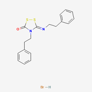 molecular formula C18H19BrN2OS2 B14004724 4-Phenethyl-5-phenethylimino-1,2,4-dithiazolidin-3-one CAS No. 5338-83-0