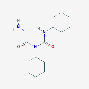 molecular formula C15H27N3O2 B14004725 Acetamide, 2-amino-N-cyclohexyl-N-[(cyclohexylamino)carbonyl]- CAS No. 70118-40-0