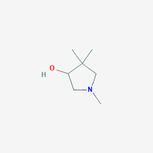 molecular formula C7H15NO B14004731 1,4,4-Trimethylpyrrolidin-3-ol 