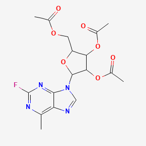 molecular formula C17H19FN4O7 B14004737 2-Fluoro-6-methyl-9-(2,3,5-tri-o-acetylpentofuranosyl)-9h-purine CAS No. 20289-64-9