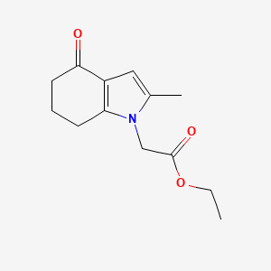 molecular formula C13H17NO3 B1400474 Ethyl 2-(2-methyl-4-oxo-4,5,6,7-tetrahydro-1H-indol-1-YL)acetate CAS No. 1260673-29-7