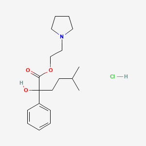 molecular formula C19H30ClNO3 B14004753 2-Pyrrolidin-1-ylethyl 2-hydroxy-5-methyl-2-phenylhexanoate;hydrochloride CAS No. 3026-46-8