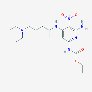 molecular formula C17H30N6O4 B14004798 Ethyl N-[6-amino-4-(5-diethylaminopentan-2-ylamino)-5-nitro-(pyridin-2-YL)]carbamate CAS No. 19270-36-1