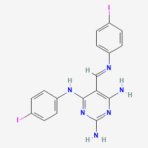 4-N-(4-iodophenyl)-5-[(4-iodophenyl)iminomethyl]pyrimidine-2,4,6-triamine