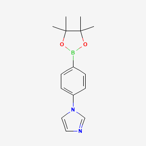 molecular formula C15H19BN2O2 B1400485 1-(4-(4,4,5,5-tetramethyl-1,3,2-dioxaborolan-2-yl)phenyl)-1H-imidazole CAS No. 851199-70-7