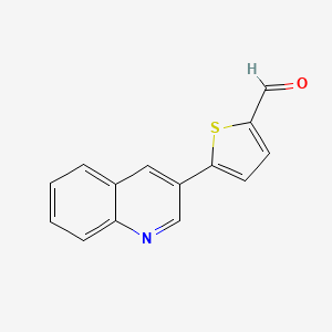 molecular formula C14H9NOS B14004863 5-(3-Quinolinyl)-2-thiophenecarbaldehyde 