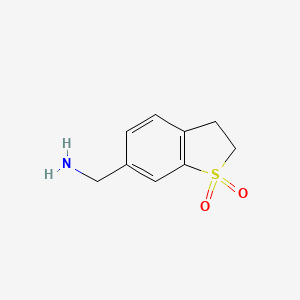 molecular formula C9H11NO2S B1400494 (1,1-二氧代-2,3-二氢-1H-苯并[B]噻吩-6-基)甲胺 CAS No. 1363381-44-5