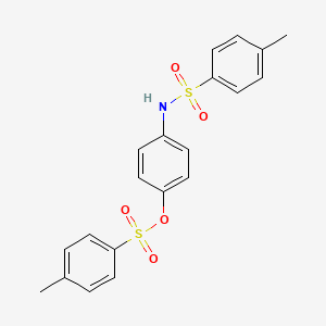 molecular formula C20H19NO5S2 B14004959 4-{[(4-Methylphenyl)sulfonyl]amino}phenyl 4-methylbenzenesulfonate CAS No. 84573-28-4