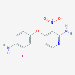 molecular formula C11H9FN4O3 B1400496 4-(4-Amino-3-fluorophenoxy)-3-nitropyridin-2-amine CAS No. 884339-69-9