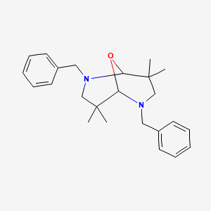 molecular formula C24H32N2O B14004975 2,6-Dibenzyl-4,4,8,8-tetramethyl-9-oxa-2,6-diazabicyclo[3.3.1]nonane CAS No. 17322-87-1