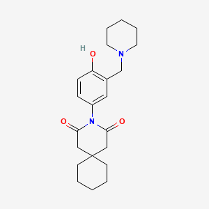 molecular formula C22H30N2O3 B14005026 3-[4-Hydroxy-3-(piperidin-1-ylmethyl)phenyl]-3-azaspiro[5.5]undecane-2,4-dione CAS No. 71471-55-1