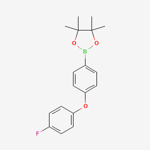molecular formula C18H20BFO3 B1400504 2-[4-(4-氟苯氧基)苯基]-4,4,5,5-四甲基-1,3,2-二恶杂硼环丁烷 CAS No. 1355052-34-4