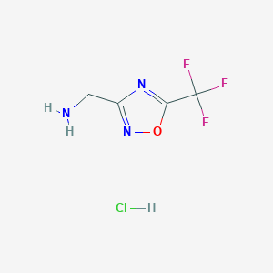 molecular formula C4H5ClF3N3O B1400506 (5-(三氟甲基)-1,2,4-恶二唑-3-基)甲胺盐酸盐 CAS No. 1364677-67-7