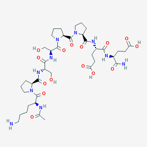 molecular formula C39H62N10O15 B14005076 Ac-Lys-Pro-Ser-Ser-Pro-Pro-Glu-Glu-NH2 