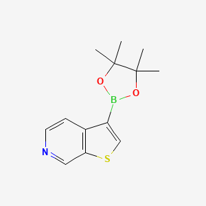 molecular formula C13H16BNO2S B1400509 3-(4,4,5,5-四甲基-1,3,2-二氧硼烷-2-基)噻吩并[2,3-c]吡啶 CAS No. 1326713-87-4