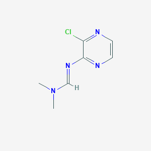 molecular formula C7H9ClN4 B14005093 N'-(3-chloropyrazin-2-yl)-N,N-dimethylmethanimidamide 