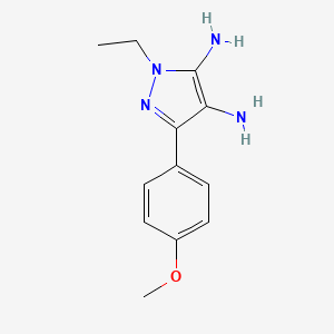 molecular formula C12H16N4O B14005110 1H-Pyrazole-4,5-diamine, 1-ethyl-3-(4-methoxyphenyl)- CAS No. 184173-00-0