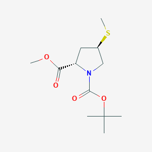 molecular formula C12H21NO4S B1400512 (4R)-1-Boc-4-甲硫基-L-脯氨酸甲酯 CAS No. 1252640-75-7